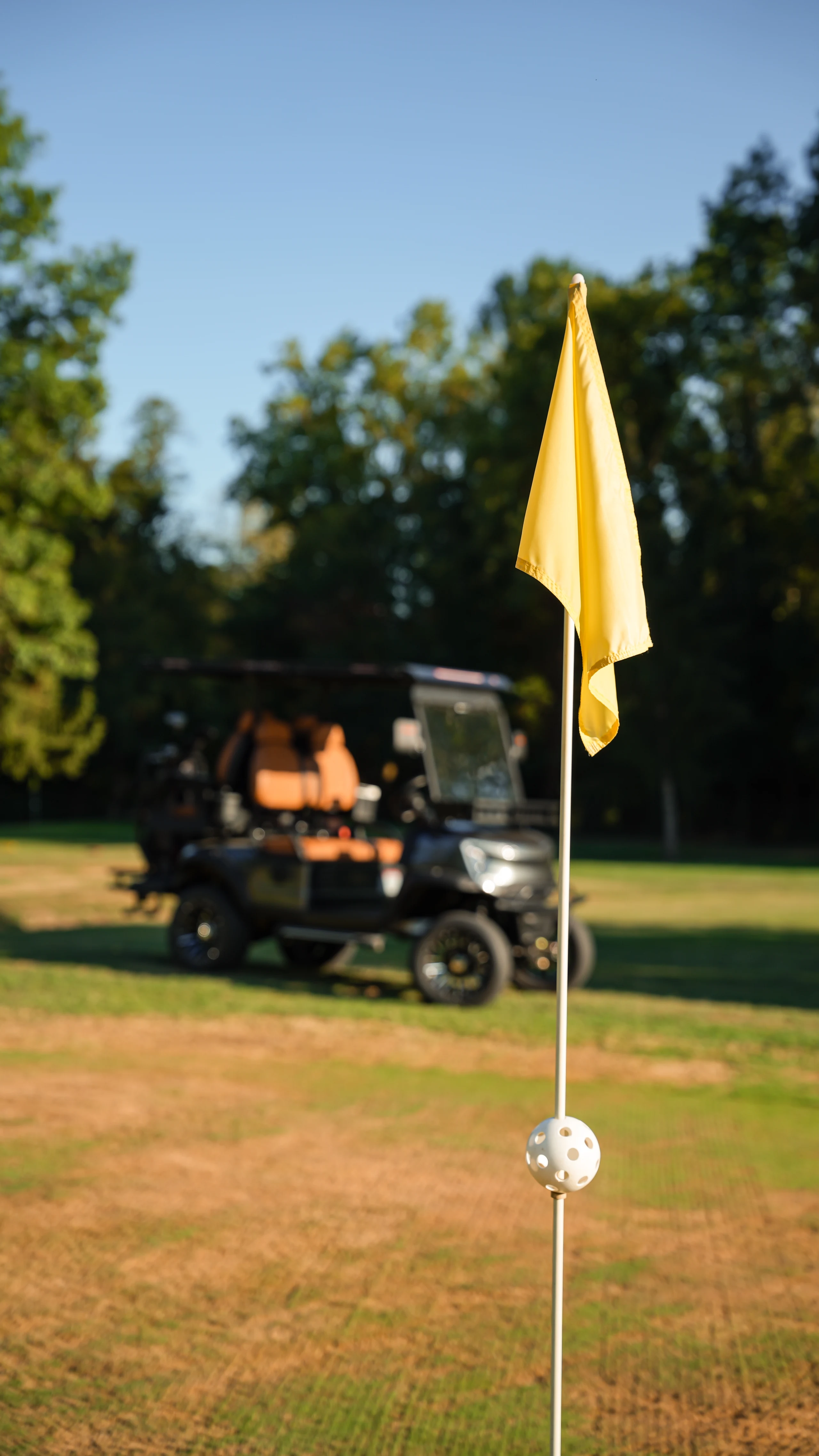 Golf Shuttle Elite 2 + 2 — by the golf flag