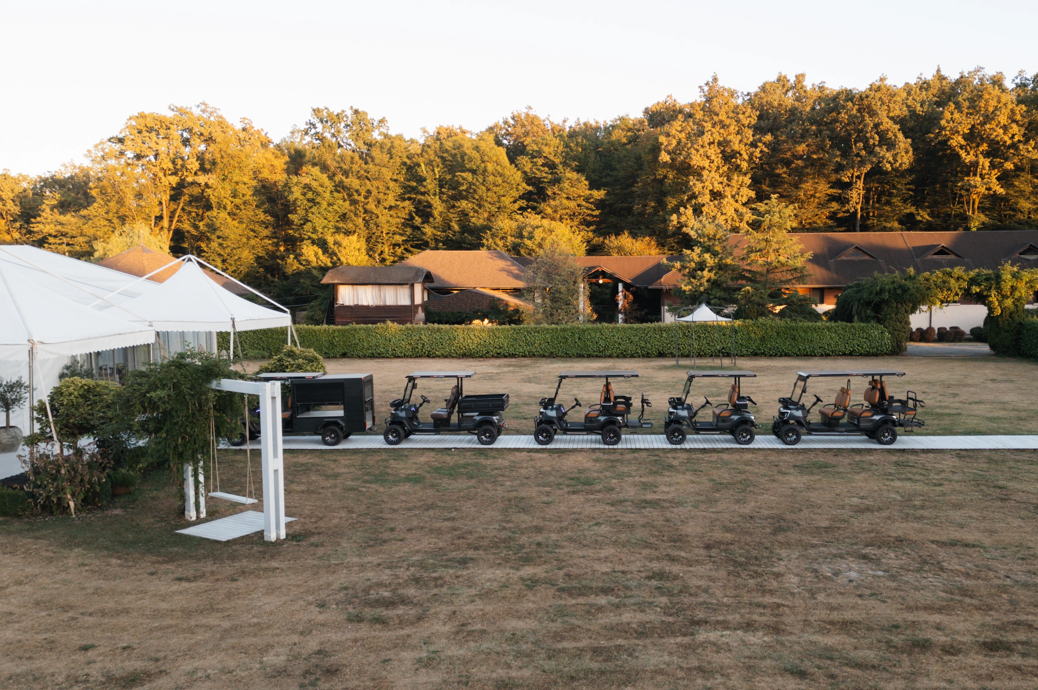 Vehicles at an event venue