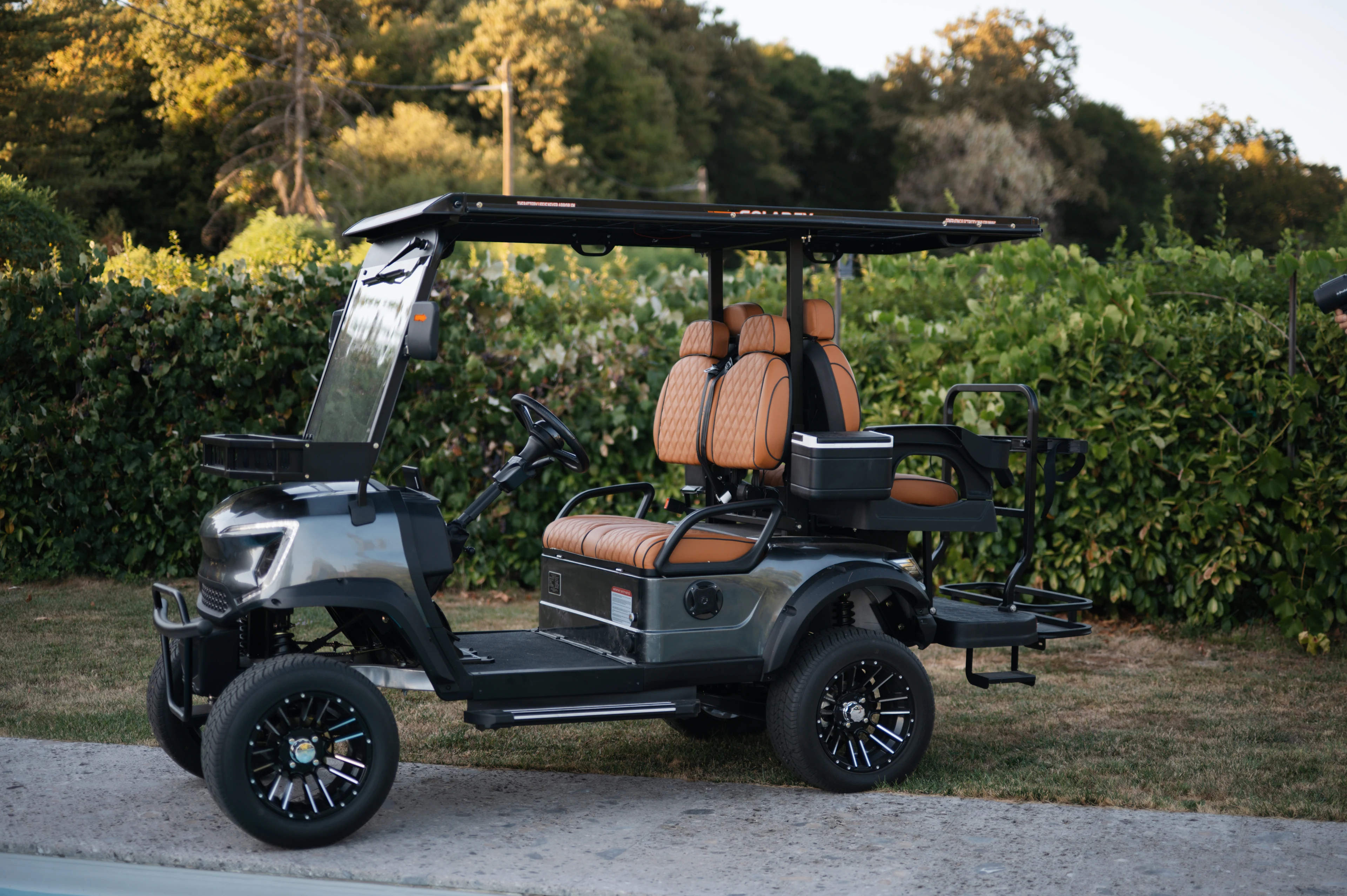 Golf Shuttle Elite 2 + 2 — side view by the pool